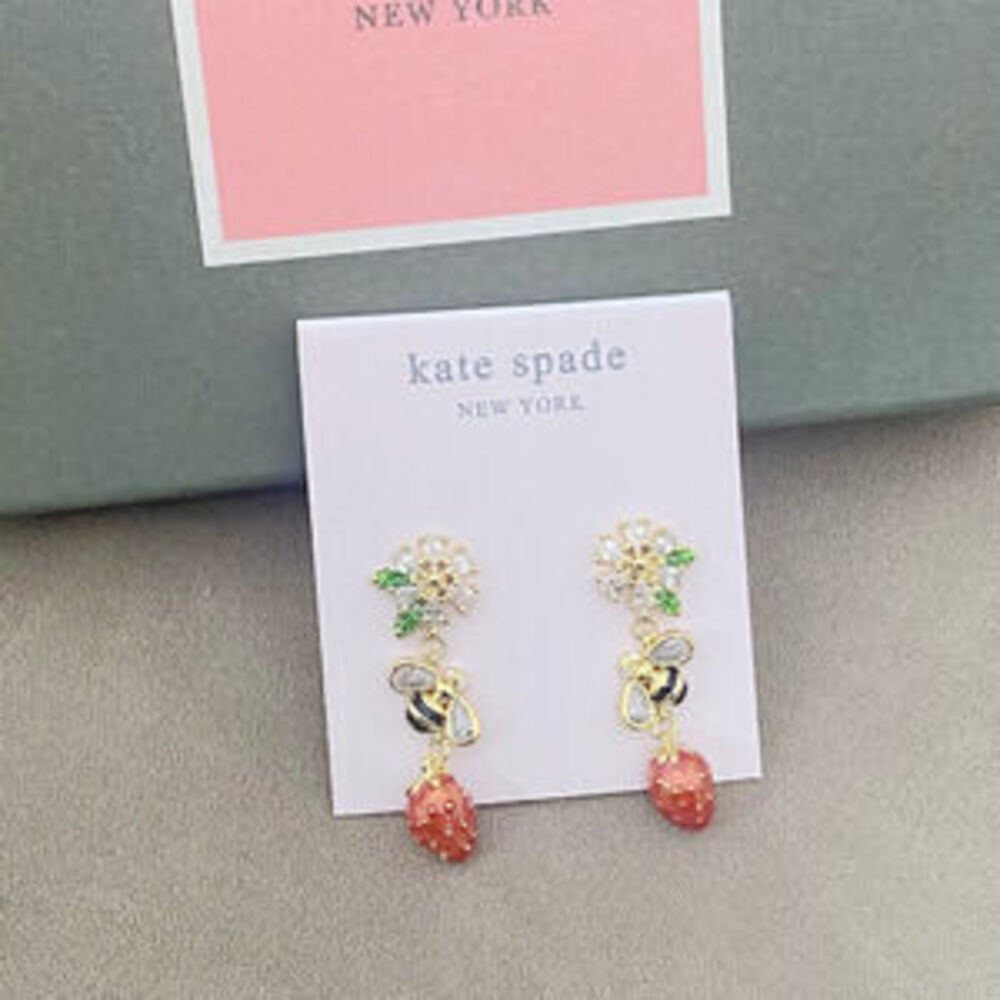 kate spade Trendy Strawberry Bee Floral Earrings